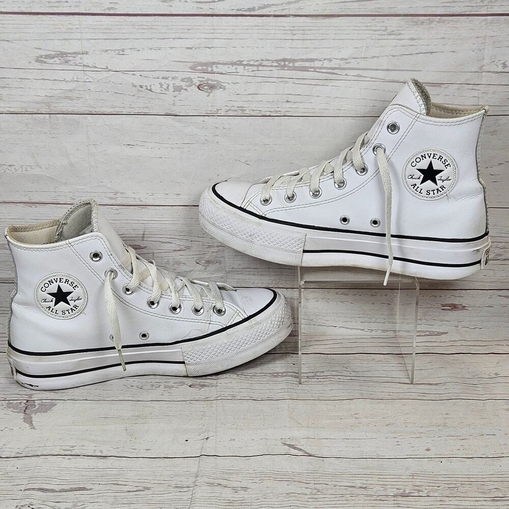 Converse All Star Chuck Taylor Women's White US 7.5 High Top Leather Platform